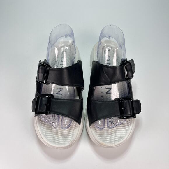 London Fog Nasia White Black Adjustable Straps Sandals WL06328W Womens Size 8W - Picture 3 of 10